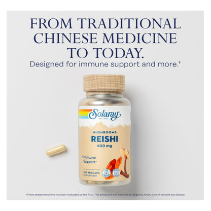 LowCost PH| SOLARAY Reishi Mushroom 600mg - Reishi Mushroom Capsules for Immune Support - Vegan, Lab