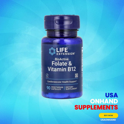 USA Onhand | Life Extension, BioActive, Folate & Vitamin B12 ( Cardiovascular Health Support )
