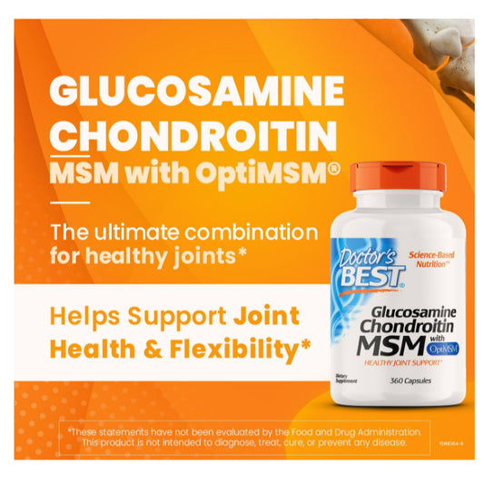 LowCostPh | Doctor's Best, Glucosamine Chondroitin MSM with OptiMSM, + Hyaluronic Acid, 150VegCaps