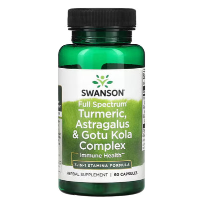 Swanson Ph | Swanson, Full Spectrum Gotu Kola, 435 mg, Turmeric, Astragalus & Gotu Kola Complex,