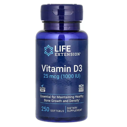 USAOnhand| Life Extension, Vitamin D3, immune system support, bone health, brain performance, gluten