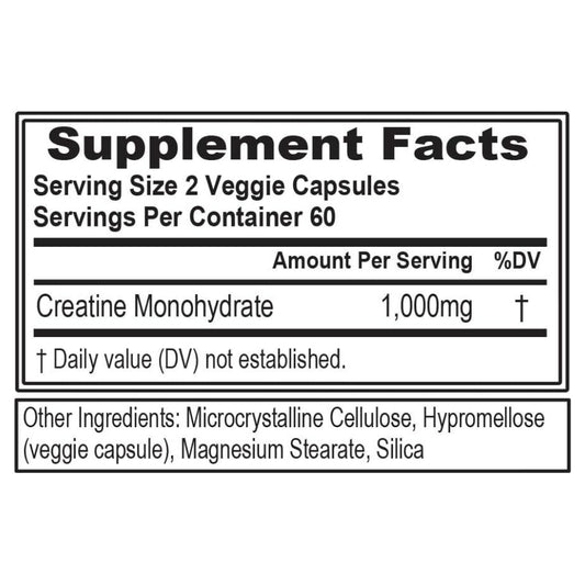 LowCost PH| Pure Creatine Monohydrate Capsules 1000mg - Evlution Nutrition Pre & Post Workout Recove