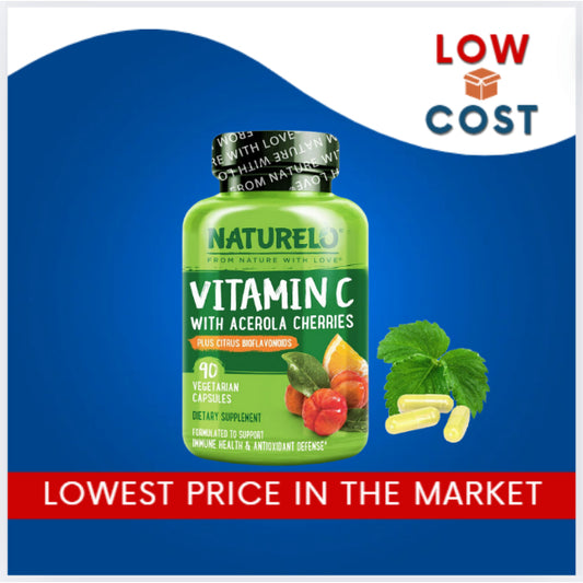 LowCost PH| NATURELO, Vitamin C With Acerola Cherries Plus Citrus Bioflavonoids, 90 Vegetarian Caps