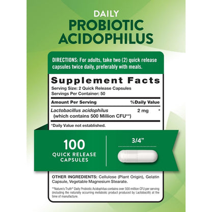 Nature'sTrusthPH | Nature's Truth, Probiotic Acidophilus, Daily Probiotic + Multi-Enzymes, Immunity