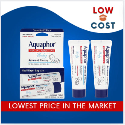 LowCost PH| Aquaphor, Baby Healing Ointment, Fragrance Free , 2 Tubes, 0.35 oz (10 g) Each