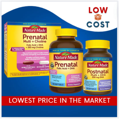 LowCostPh | Nature Made, Prenatal Folic Acid, 250 | 90 Tablets