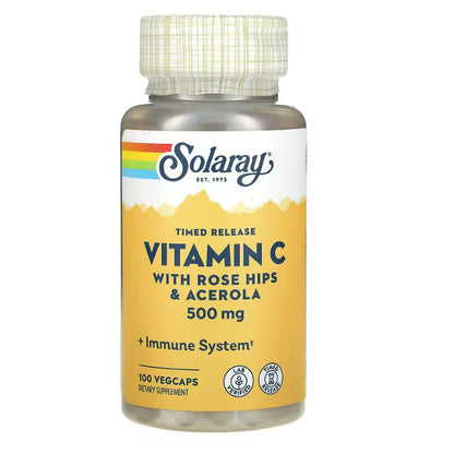 USAOnhand| Solaray, Timed Release Vitamin C, 500 mg, 100 VegCaps & Liposomal Vitamin C