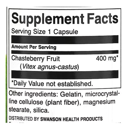 LowCostPH| Swanson, Full Spectrum Chasteberry Fruit, 400 mg, 120 Capsules