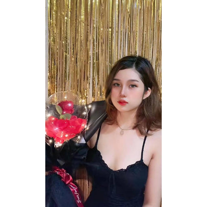 Grocer Farmer | Rose Balloon LED Bouquet Luminous Balloons Gift Wedding Birthday Party Gift