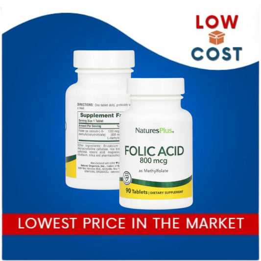 LowCostPh | NaturesPlus, Folic Acid as Methylfolate , 800 mcg, 90 Tablets