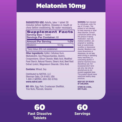 LowCostPh | Na trol, Melatonin, Fast Dissolve, Citrus, 10 mg, 60 Tablets, 100% Drug-Free