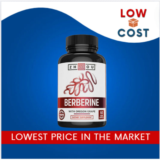LowCost PH| Zhou Nutrition, Berberine with Oregon Grape, 1,000 mg, 60 Veggie Capsules (500 mg per Ca