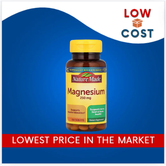 LowCostPH | Nature Made, Magnesium, 250 mg, 100 Tablets Essential Nutrient: Supports Nerve