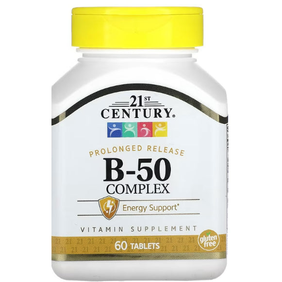 LowCostPh | 21st Century, B-100 B-50 Complex, Prolonged Release, B-12 1,000 mcg Tablets