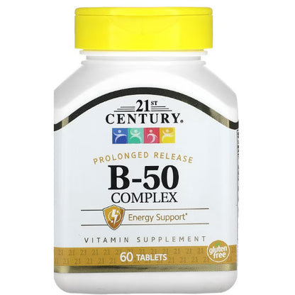 LowCostPh | 21st Century, B-100 B-50 Complex, Prolonged Release, B-12 1,000 mcg Tablets