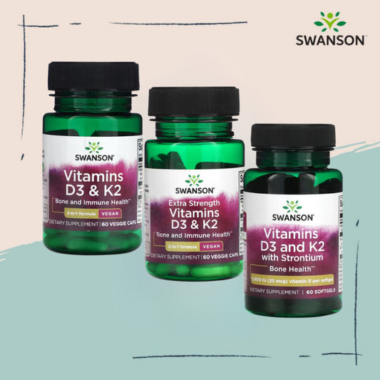 Swanson Ph | Swanson, Vitamins D3 & K2, Extra Strength, with Strontium, Bone and Immune Health