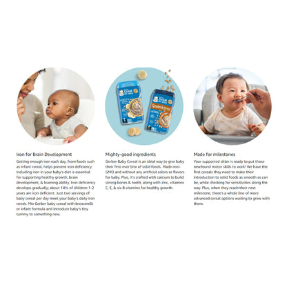 Low Cost PH | Gerber Cereal for Baby, Grain & Grow, 1st & 2nd Foods, Oatmeal, Banana, Strawberry