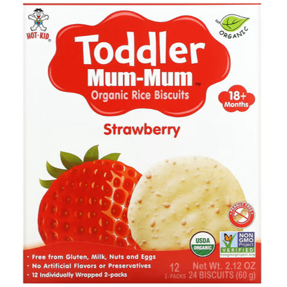LittleSunshine | Hot Kid, Baby Mum-Mum Gentle Teething Wafers, Organic Rice Biscuits 12 Packs  2Each