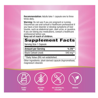 LowCost PH| Nature's Way, Black Cohosh Root, 540 mg, 180 Vegan Capsules