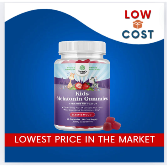 LowCost PH| Nature's Craft, Kids Melatonin Gummies, Strawberry, 1 mg, 60 Gummies Hassle-Free