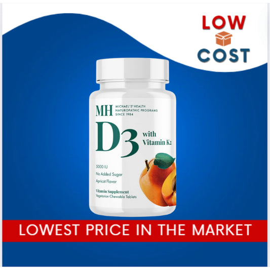 LowCOst PH| Michael's Naturopathic, D3 with Vitamin K2, Apricot, 90 Vegetarian Chewable Tablets
