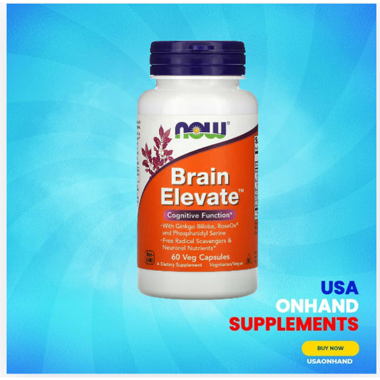 USA Onhand | NOW foods Brain Attention & Cognium support cognitive function 60 veg capsules