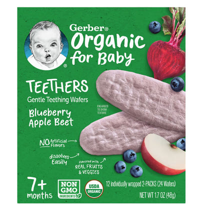 Low Cost PH | Gerbers Teethers Snacks for Baby, Gentle Teething Wafers, 7+ months, 12 Packs