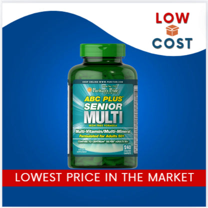 LowCost PH| Puritan's Pride Abc Plus Senior Multivitamin Multi-mineral Formula Caplets, 240 caplets