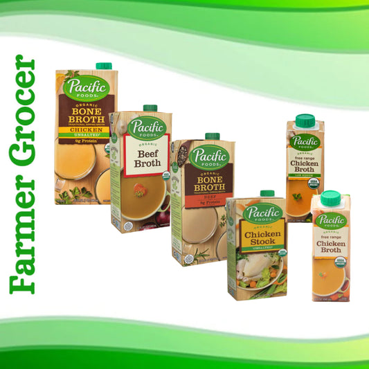 Grocer Farmer | Pacific Organic Beef, Free Range Chicken, Bone Broth Unsalted, Stock Unsalted 946ml