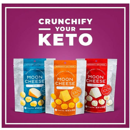 LowCostPH | Moon Cheese Gauda, Cheddar, White Cheddar, Gerlickin Parmesan, Get Pepper Jacked 57 g