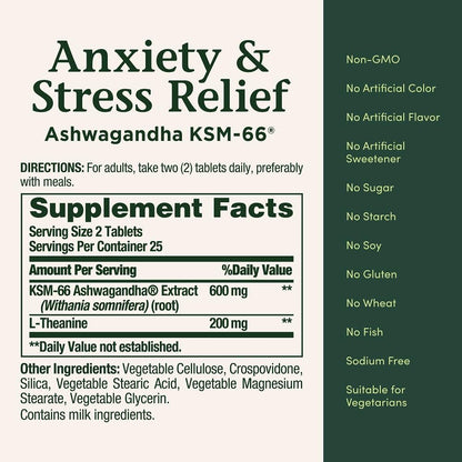 LowCostPh | Nature's Bounty, Anxiety & Stress Relief, 90 Tablets, Supports a Calm, Relaxed Mood