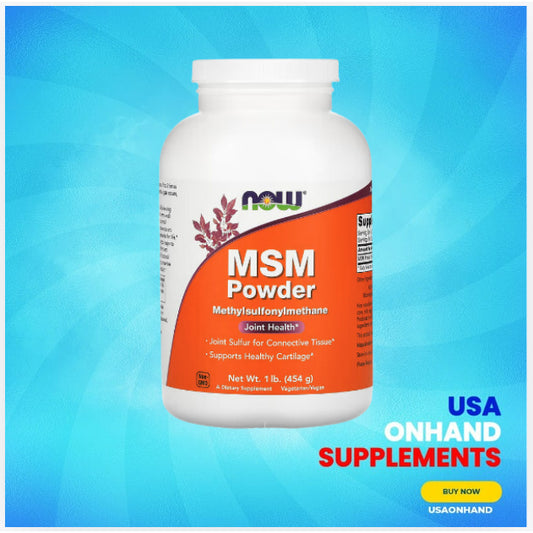 USA Onhand| NOW Foods, MSM Powder, 1 lb (454 g) (Methylsulfonylmethane) Supports Healthy Cartilage