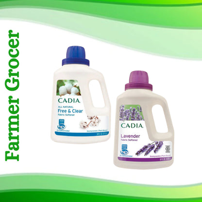 Grocer Farmer | Cadia All Natural Free & Clear Fabric Softener 1.47L, Lavender Fabric Softener 1.5L