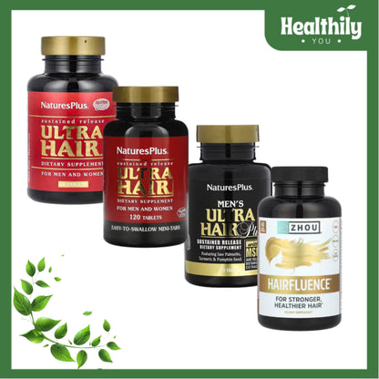HealthilyYou | Zhou Hairfluence, NaturesPlus, Ultra Hair, For Men & Women, w/ MSM &Select Botanical