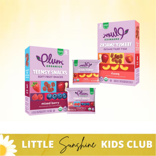 LittleSunshine | Plum Organics, Teensy Soft Fruits Snacks, Tots, Peach/Mixed Berry 5 Packs, 0.35 oz