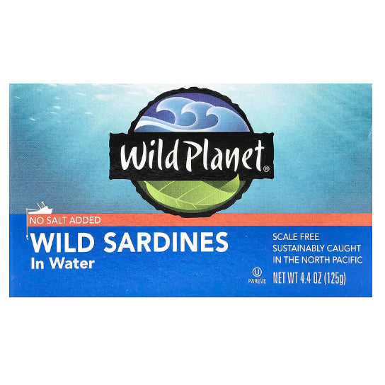 NaturalSolutions | Wild Planet, Sardines In Water, No Salt Added, Extra Virgin Olive Oil, Sea Salt