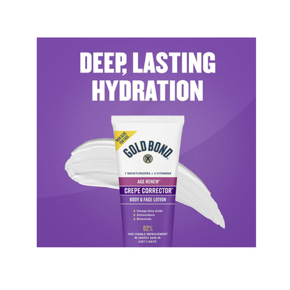 USAOnhand| Gold Bond Age Renew Crepe Corrector Body Lotion, Replenishing & Smoothing Formula, 8 oz.