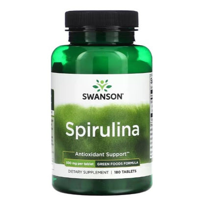 Swanson Ph | Swanson, Spirulina, 500 mg, 180 Tablets. Antioxidant Support Supports Toxin Removal