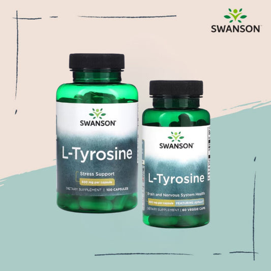 Swanson Ph | Swanson, L-Tyrosine, 500 mg, 100 Capsules. Stress Support, Dietary Supplement