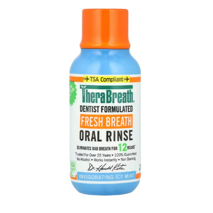 USAOnhand| Ready To Ship TheraBreath, Fresh Breath Oral Rinse, Invigorating Icy Mint, 3 fl oz