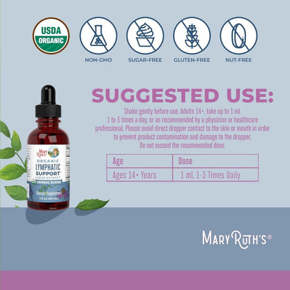 LowCostPh | MaryRuth's, Organic Lymphatic Support Liquid Extract, Alcohol Free, 1 fl oz (30 ml)