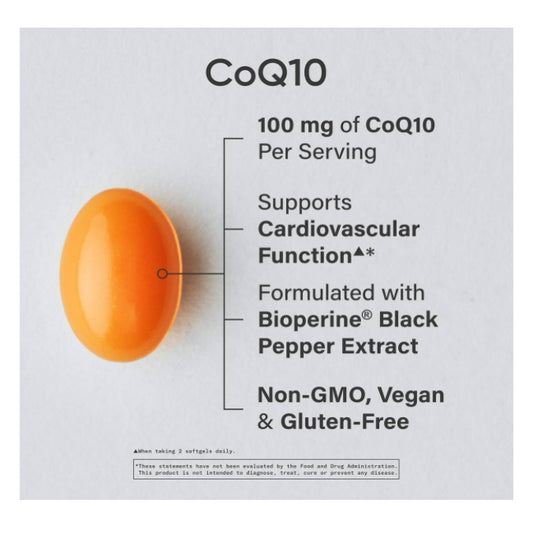 Lowcostph | Sports Research, CoQ10, USP Grade with BioPerine, 100 mg, 120 Veggie Softgels