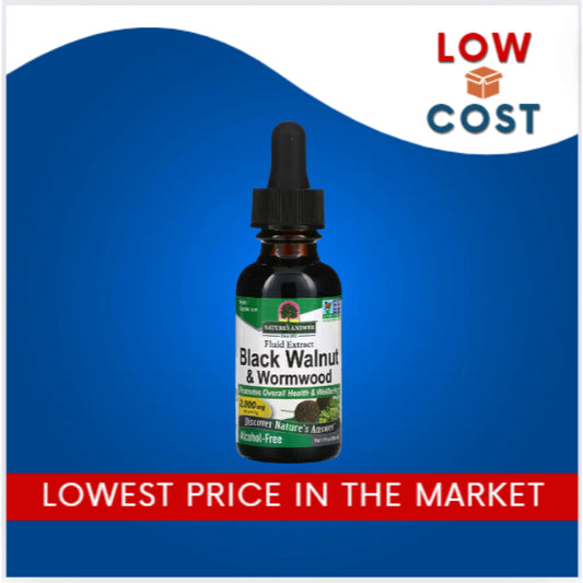 LowCost| Nature's Answer, Black Walnut & Wormwood, Fluid Extract, Alcohol-Free, 2,000 mg, 1 fl oz (3