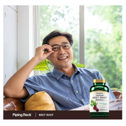 LowCost PH| Piping Rock Beet Root Powder Capsules 8000mg | 320 Caps | Concentrated Extract | Herbal