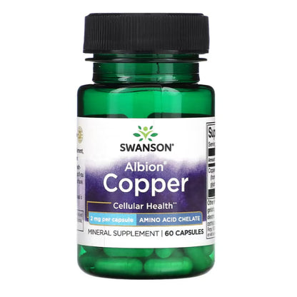 LowCostPH | Swanson, Albion Copper, 2 mg, 60 Capsules