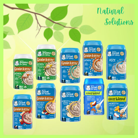 NaturalSolutions | Gerber, Cereal for Baby, Grain & Grow, 1st, 2nd Foods, Power Blend, Oatmeal, Rice