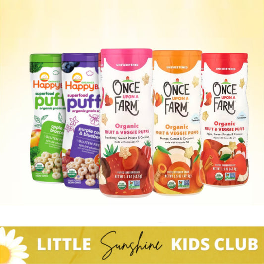 Little Sunshine | Happy Baby, Superfood Puffs Once Upon A Farm, Organic Fruit & Veggie Puffs,
