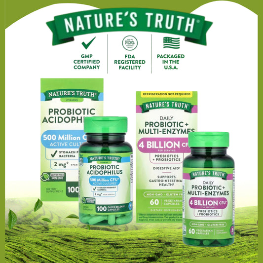 Nature'sTrusthPH | Nature's Truth, Probiotic Acidophilus, Daily Probiotic + Multi-Enzymes, Immunity
