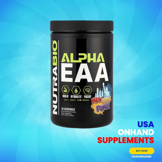 USA Onhand | NutraBio, Alpha EAA, Hydration & Focus Recovery New York Punch ( Amino Acids )