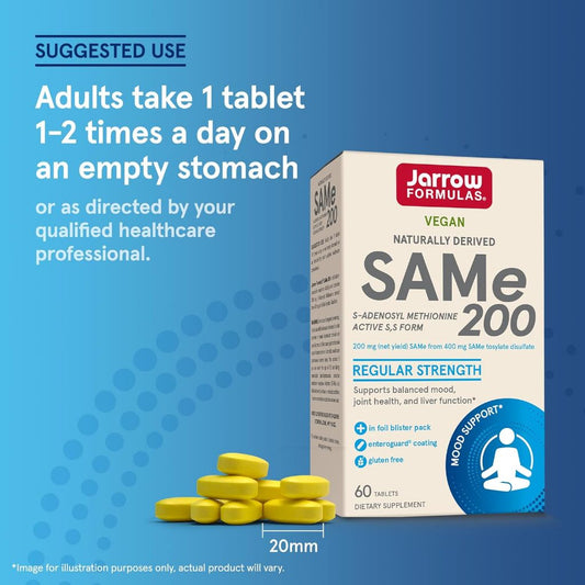 LowCostPh | SAMe 200, 200 mg, 60 Tablets, Supports Balanced Mood, Joint Health, and Liver Function